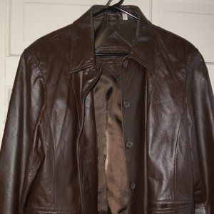 Preston & York Genuine Brown Leather Jacket (L)